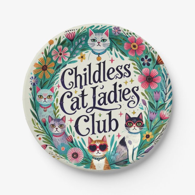 Childless Cat Ladies Club                          Paper Plate (Front)