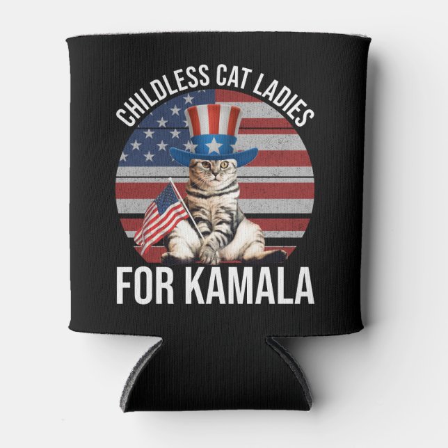 Childless Cat Ladies For Kamala Can Cooler (Front)