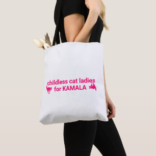 Childless cat ladies for Kamala funny pink cats Tote Bag
