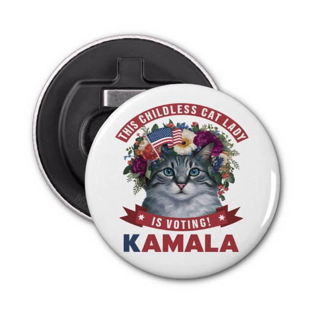 Childless Cat Ladies for kamala harris  Bottle Opener (Front)