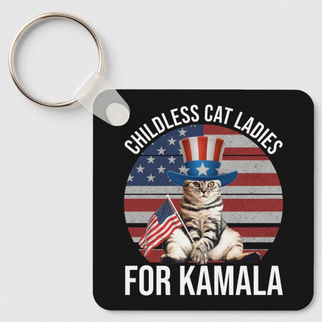 Childless Cat Ladies For Kamala Key Ring (Front)