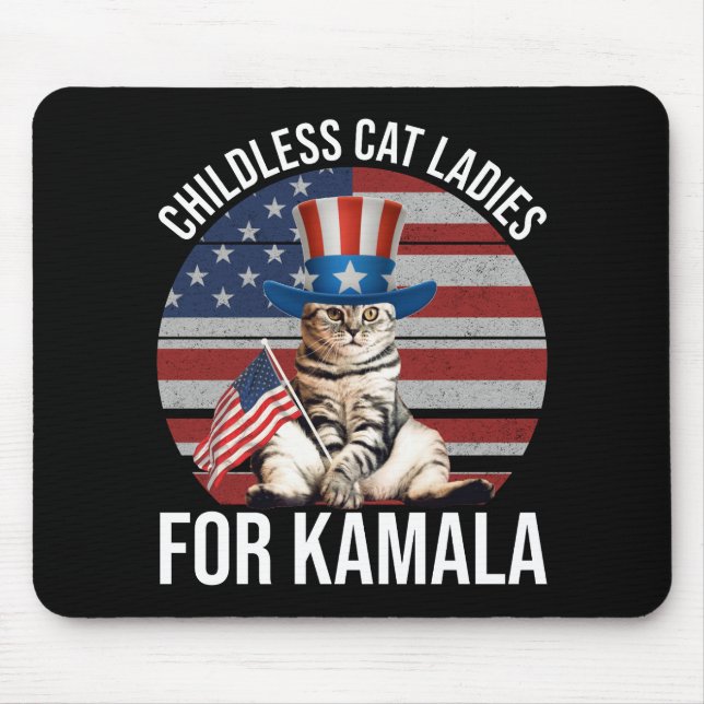 Childless Cat Ladies For Kamala Mouse Mat (Front)