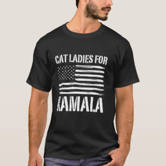 Childless Cat Ladies For Kamala Sarcastic Voter Qu T-Shirt
