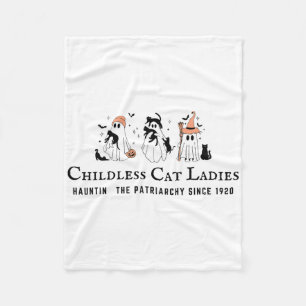 Childless Cat Ladies Hauntin The Patriarchy Kamala Fleece Blanket