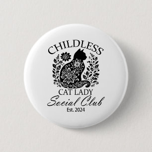 Childless Cat Ladies Social Club Meme Cat Kamala-h 6 Cm Round Badge
