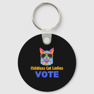 Childless Cat Ladies Vote Blue  Key Ring