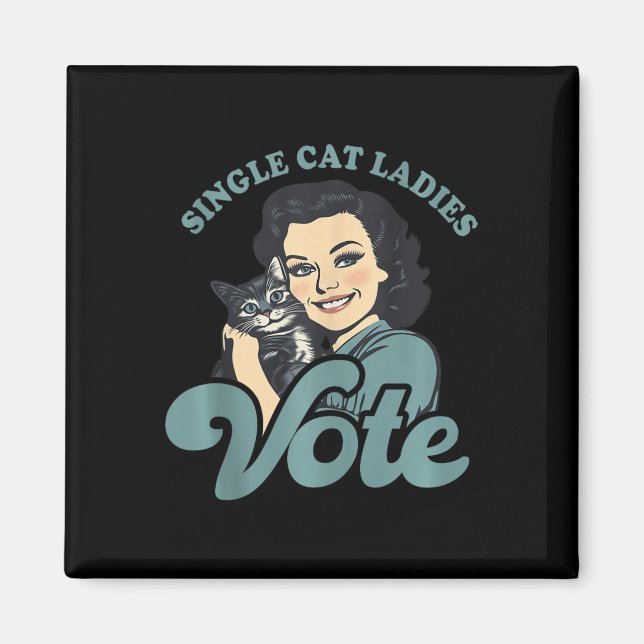Childless Cat Ladies Vote Kamala Harris 2024 Democ Magnet (Front)
