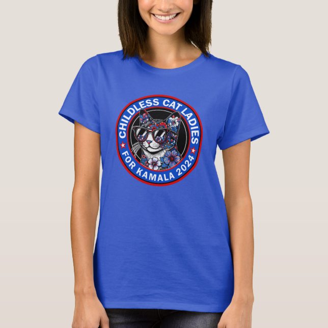 Childless Cat Ladies Vote Kamala US 2024 Dems  T-Shirt (Front)