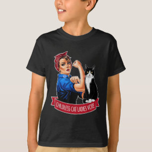 Childless Cat Ladies Vote Rosie The Riveter Women T-Shirt