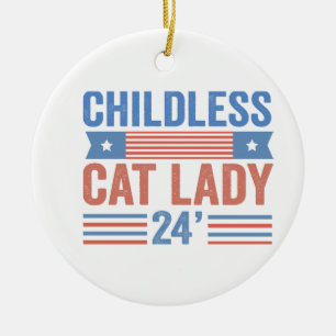 Childless Cat Lady 2024 Ceramic Tree Decoration