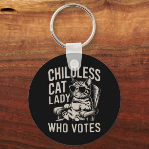 Childless Cat Lady 2024 Election Vote Kamala  Key Ring