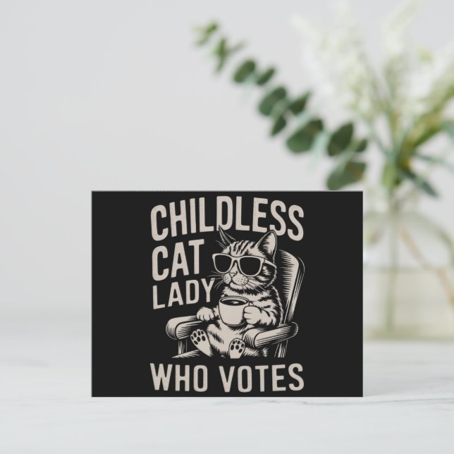 Childless Cat Lady 2024 Election Vote Kamala  Postcard (Standing Front)