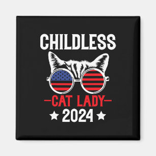 Childless Cat Lady 2024 Funny Political Elections  Magnet