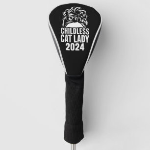 Childless Cat Lady 2024 Messy Bun American Flag Golf Head Cover