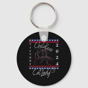 Childless Cat Lady 2024 Patriotic Feminist Vote ‘2 Key Ring