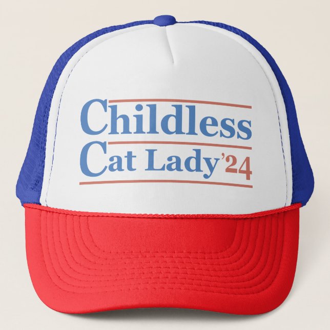 Childless Cat Lady 2024 Trucker Hat (Front)