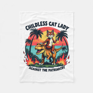 Childless Cat Lady Against The Patriarchy Cat Ridi Fleece Blanket