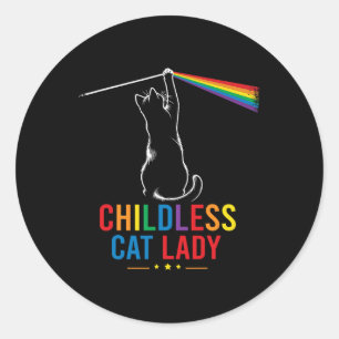 Childless Cat Lady Cat Ladies For Kamala 2024  Classic Round Sticker
