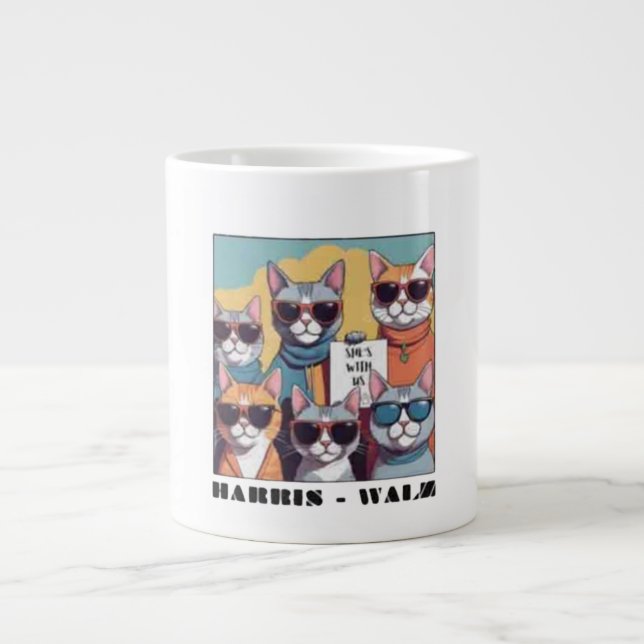 Childless cat lady childless cat ladies for Kamal Large Coffee Mug (Front)