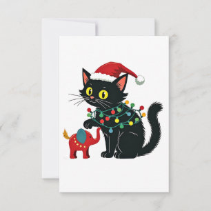 Childless Cat Lady Christmas Kamala Trump Thank You Card