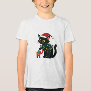 Childless Cat Lady Christmas Kamala Trump Tri-Blend Shirt