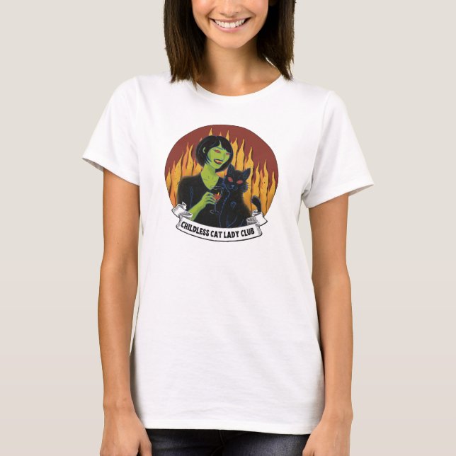 Childless Cat Lady Club (clean chin) - T-Shirt (Front)