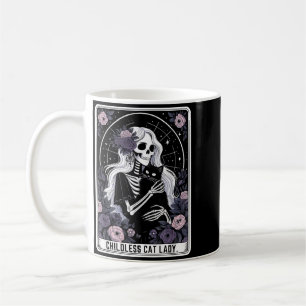Childless Cat Lady Cute Gothic Skeleton Tarot Card Coffee Mug