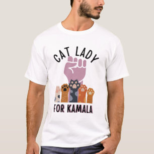 Childless Cat Lady For Kamala 2024 Harris Walz T-Shirt