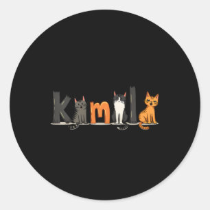 Childless Cat Lady For Kamala Harris 2024 Feminist Classic Round Sticker