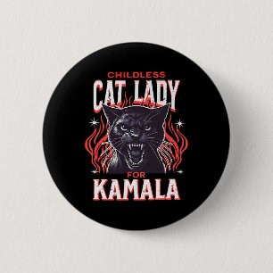 Childless Cat Lady For Kamala Harris 2024 Presiden 6 Cm Round Badge