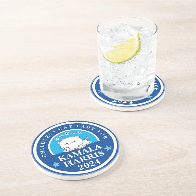 Childless Cat Lady for Kamala Harris Coaster (Side)