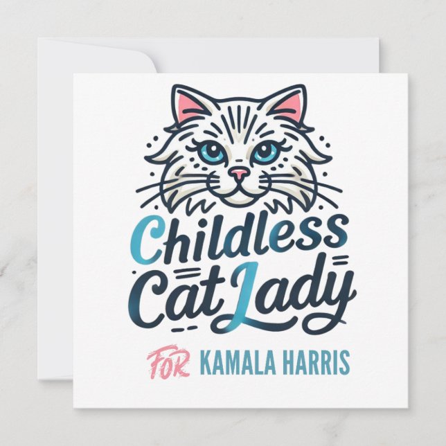 Childless cat lady for Kamala Harris Invitation (Front)