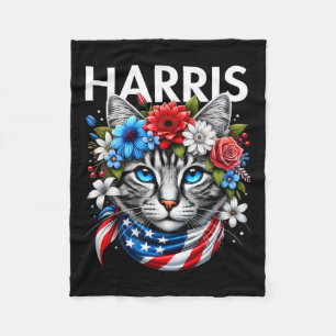 Childless Cat Lady For President 2024 Funny Gifts Fleece Blanket