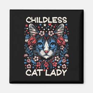 Childless Cat Lady Funny Cat Lover 4  Magnet