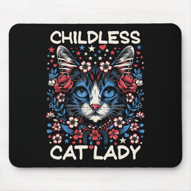 Childless Cat Lady Funny Cat Lover 4  Mouse Mat (Front)