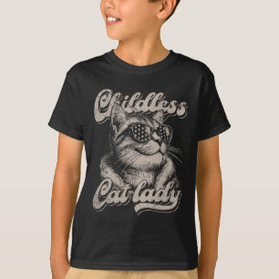 Childless Cat Lady Funny Cat Lover Graphic T-Shirt