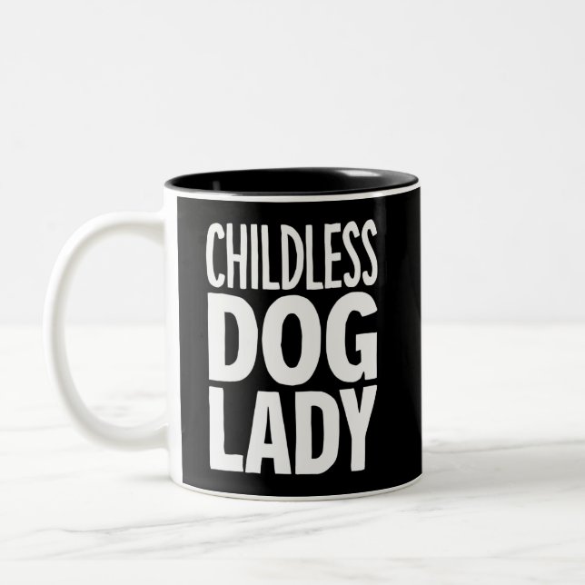 Childless Cat Lady Funny Vote 2024 Two-Tone Coffee Mug (Left)