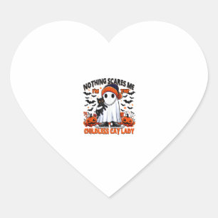Childless Cat Lady Halloween Spooky Ghost Costume Heart Sticker