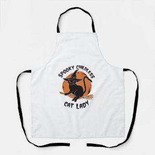 Childless Cat Lady Halloween Spooky Witch Election Apron