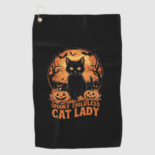 Childless Cat Lady Halloween Spooky Witch Election Golf Towel