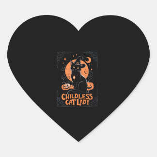 Childless Cat Lady Halloween Spooky Witch Election Heart Sticker