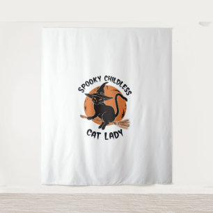 Childless Cat Lady Halloween Spooky Witch Election Tapestry