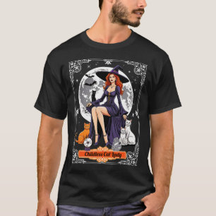 Childless Cat Lady Halloween Witch Cats Witchy Spo T-Shirt