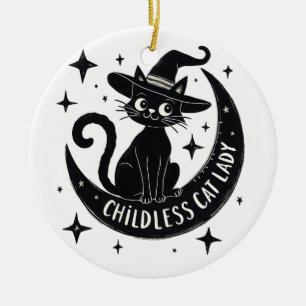 Childless Cat Lady Harris Walz Halloween Pastel Ceramic Tree Decoration