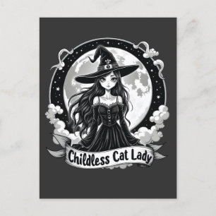 Childless Cat Lady Harris Walz Halloween Pastel Invitation Postcard
