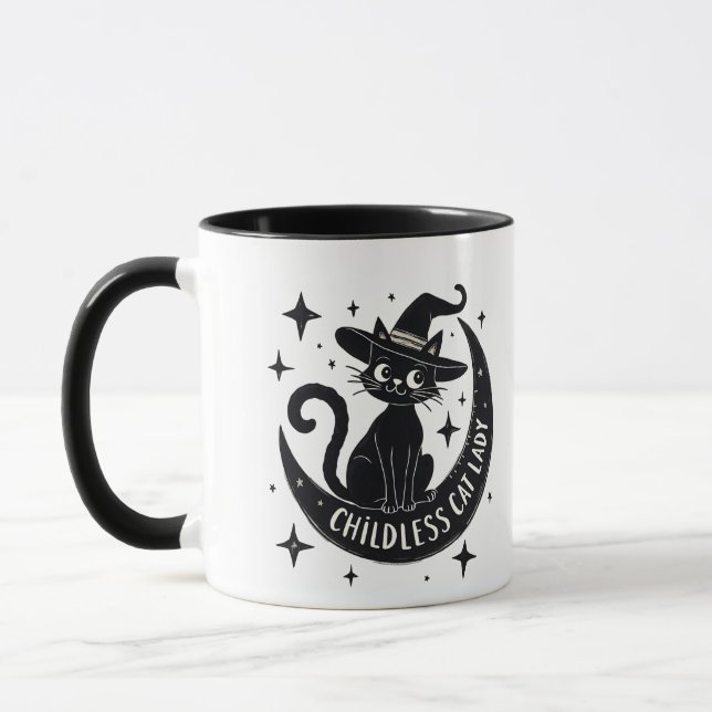 Childless Cat Lady Harris Walz Halloween Pastel Mug (Left)