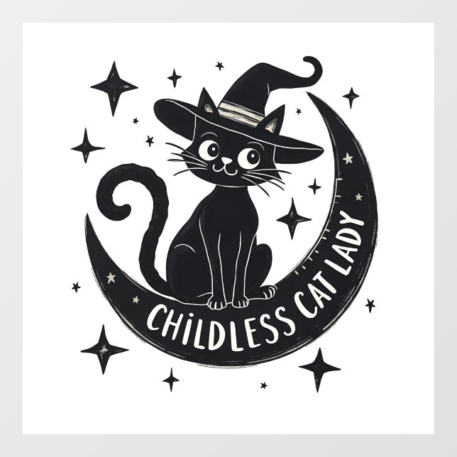 Childless Cat Lady Harris Walz Halloween Pastel Window Cling (Sheet)