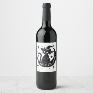 Childless Cat Lady Harris Walz Halloween Pastel Wine Label