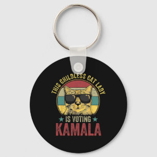 Childless Cat Lady Is Voting For Kamala Harris 202 Key Ring