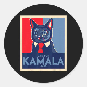 Childless Cat Lady Is Voting Kamala Harris 2024 1 Classic Round Sticker